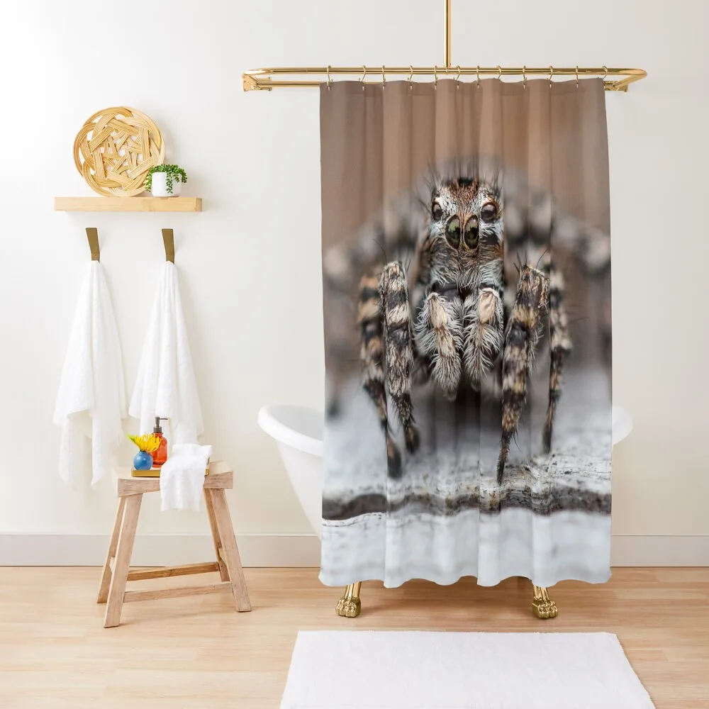 

Cute Jumping Spider Macro - Jumping Spider Lovers Gift Shower Curtain Bathroom Decor Luxury Bathroom Shower Curtain