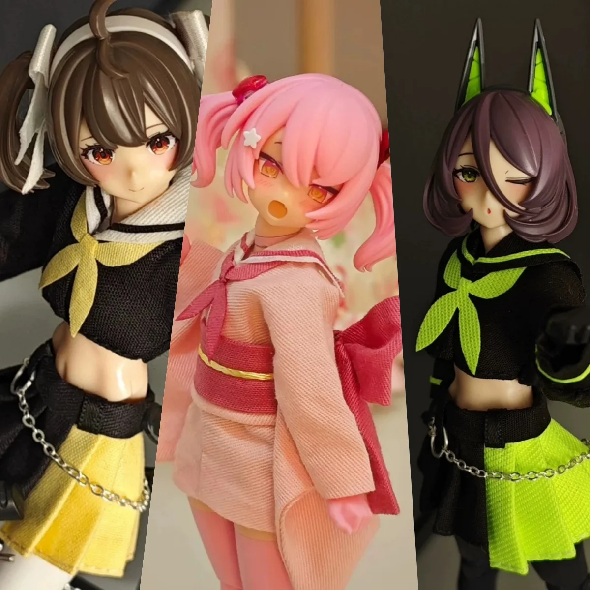 

【60days Made】1/12 Scale Female Soldier Clothing Accessories Patchwork Sailor Suit Wide-sleeved Set Fit 6''Action Mecha Girl Body