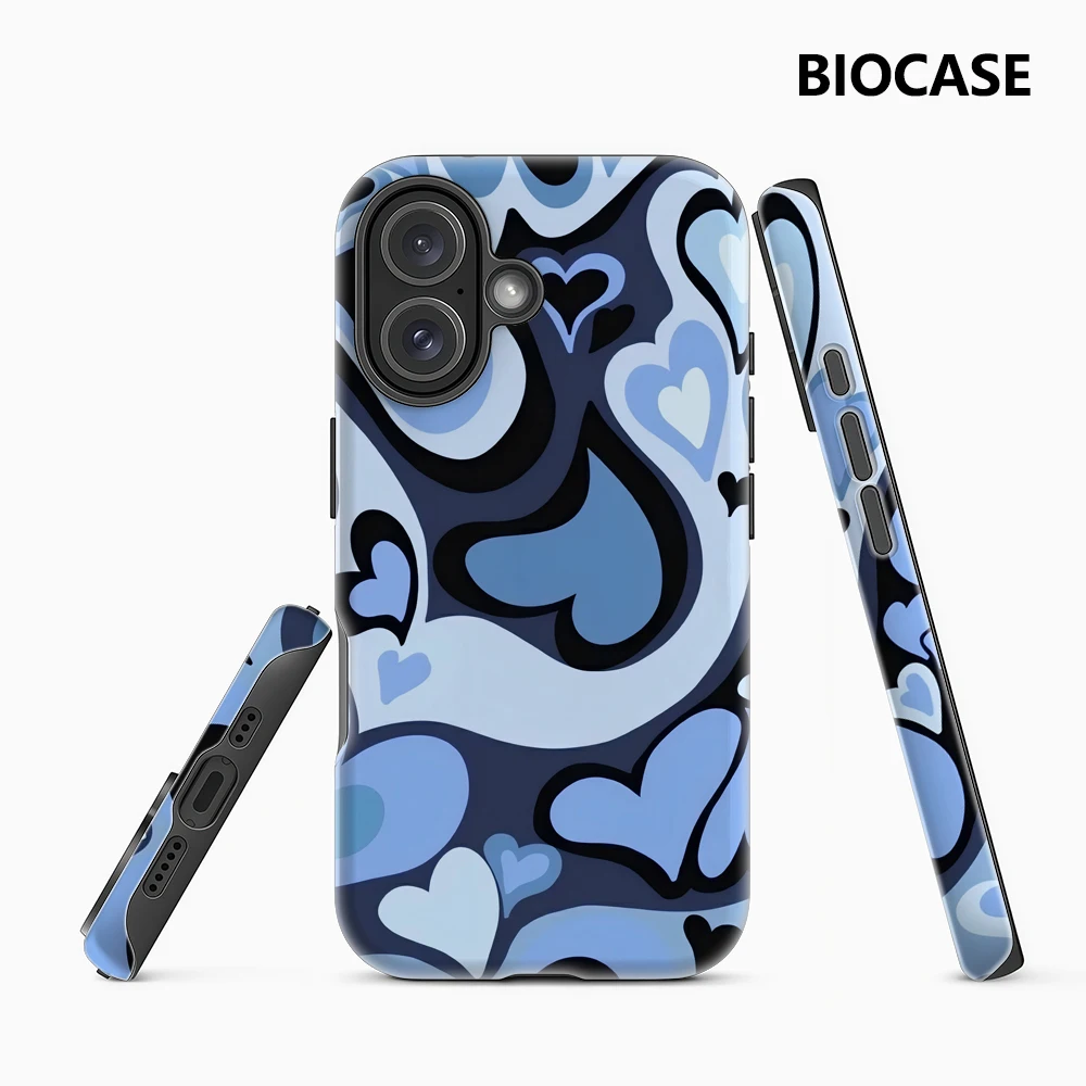Blue Heart Swirl IPhone 17 Must-Haves Handyhülle für IPhone 17 16 15 14 13 12 14 Pro Max Plus Doppelschichtige Rückseite