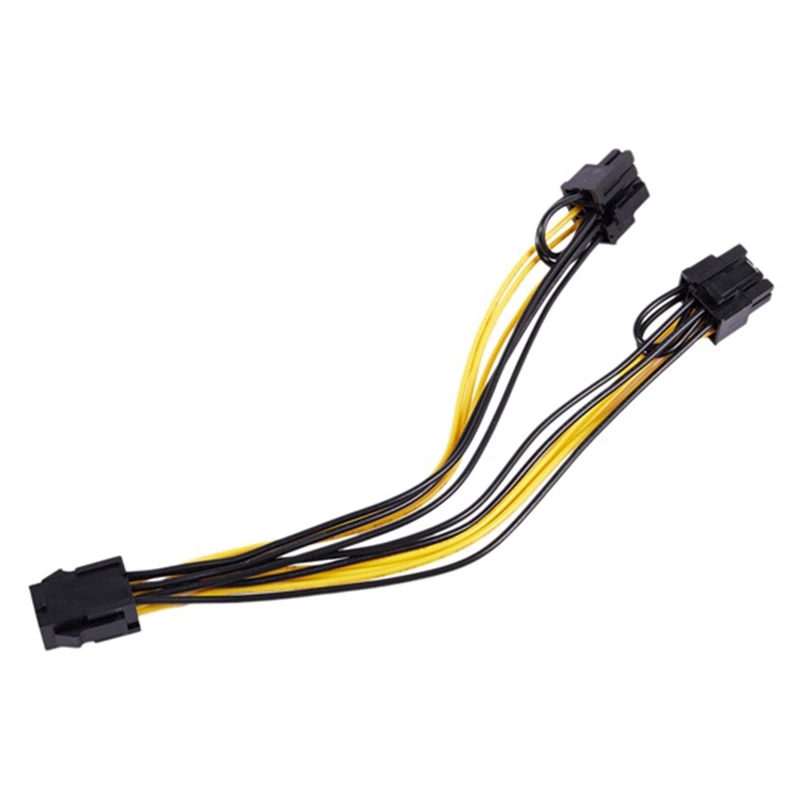 10 Uds. Cable de extensión de fuente de alimentación de gráficos de ordenador de 6 pines Pci-E a 2Xpcie 8 (6 + 2)-Pin 20Cm para GPU VGA Splitter Power