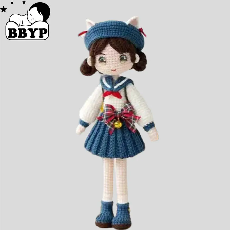 

Handmade Knitting Doll Crochet Cat Girl Dolls Crochet Dolls For Home Accessories Craft Toy Ornaments Finished Dolls