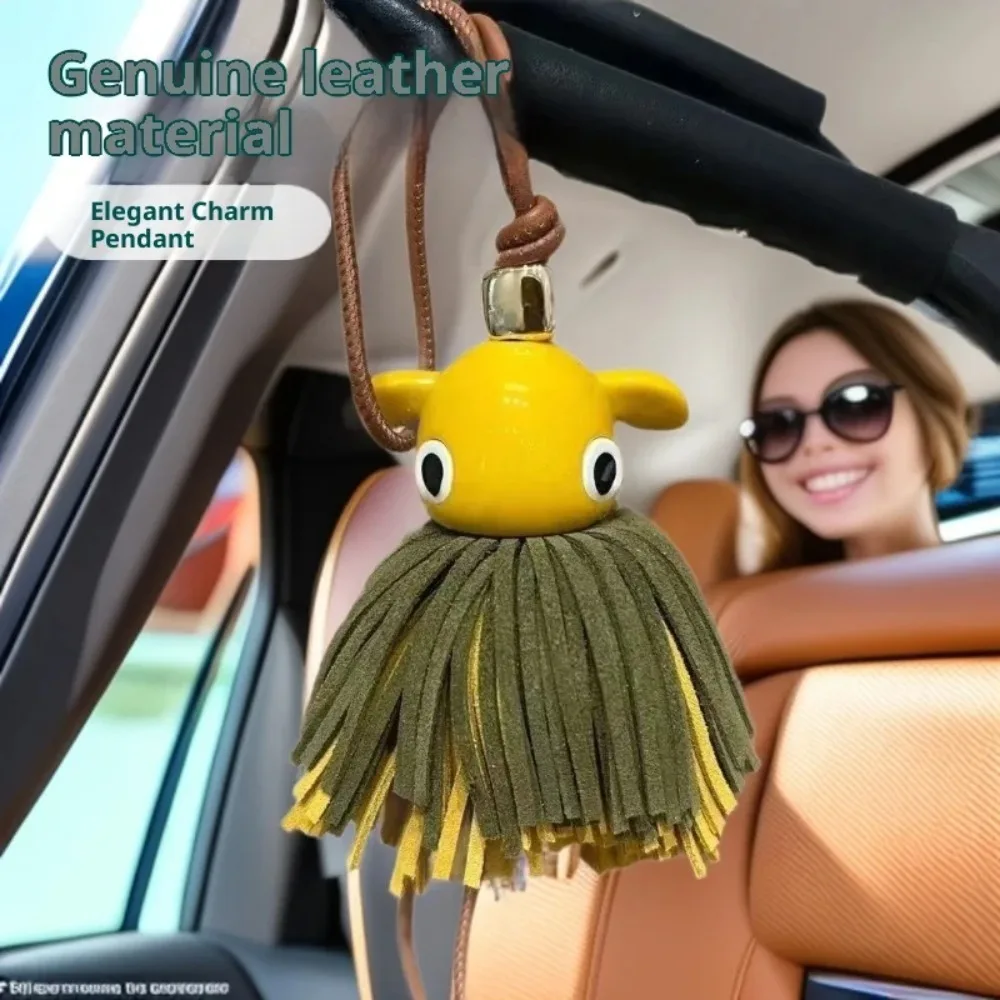 Luxury Genuine Leather Octopus Fringe Tassel Bag Charm for Designer Tote Unique Suede Pendant Keychain Women Gift Handbag Decor