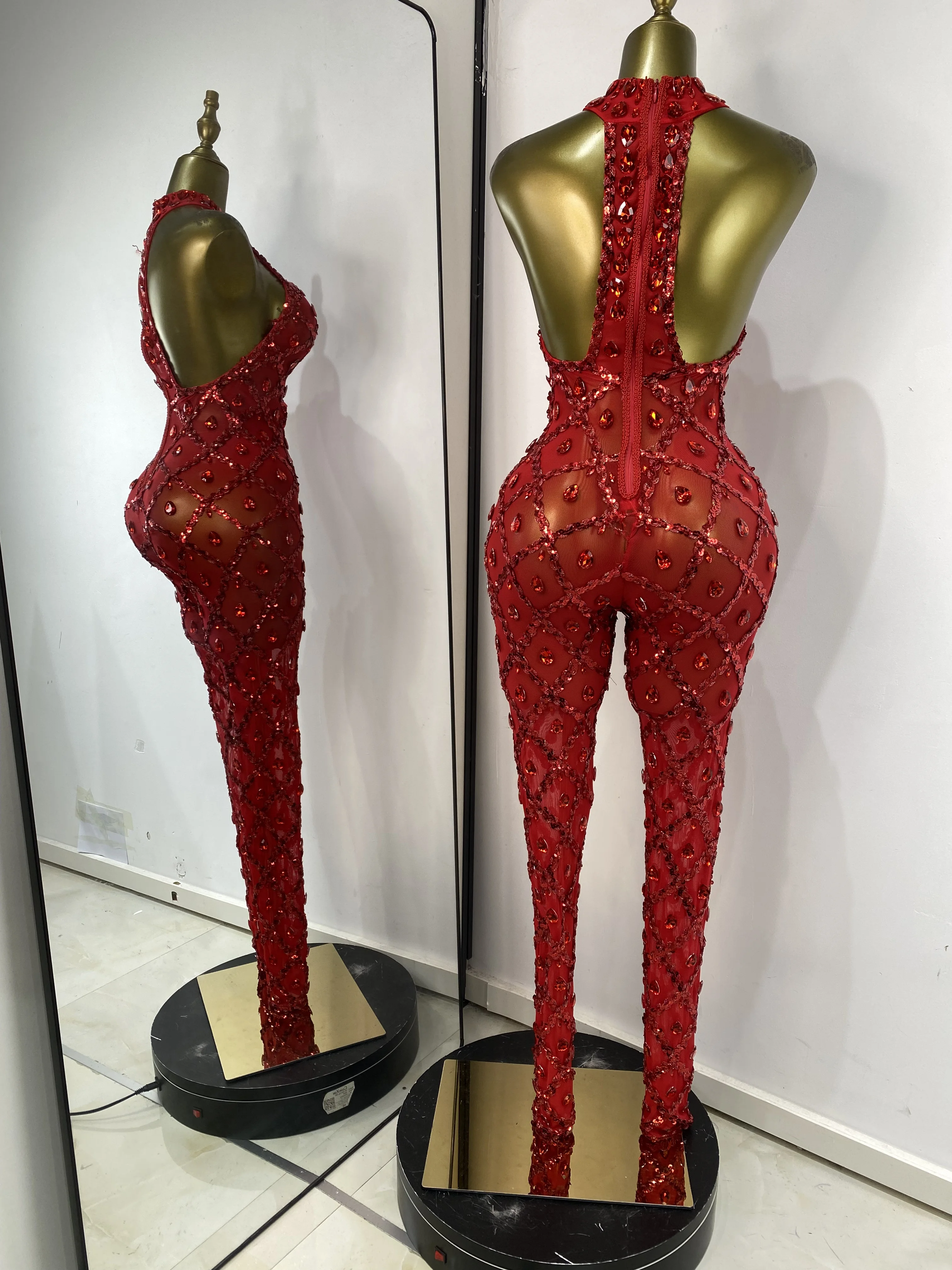 الجملة النساء الراين الترتر منقوشة شبكة Bodycon حللا ملهى ليلي DJ راقصة المرحلة ازياء الموسيقية مساء نادي اللباس