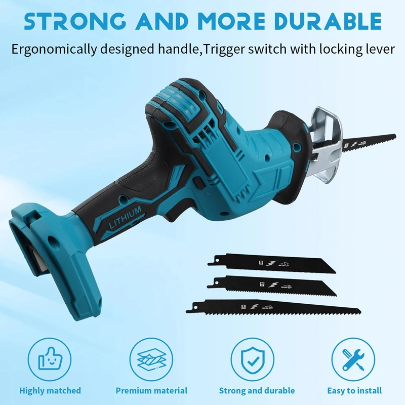 Cordless Electric Reciprocating Saw For Makita Adjustable Speed Chainsaw Wood Metal Pipe Cutting Power Tool