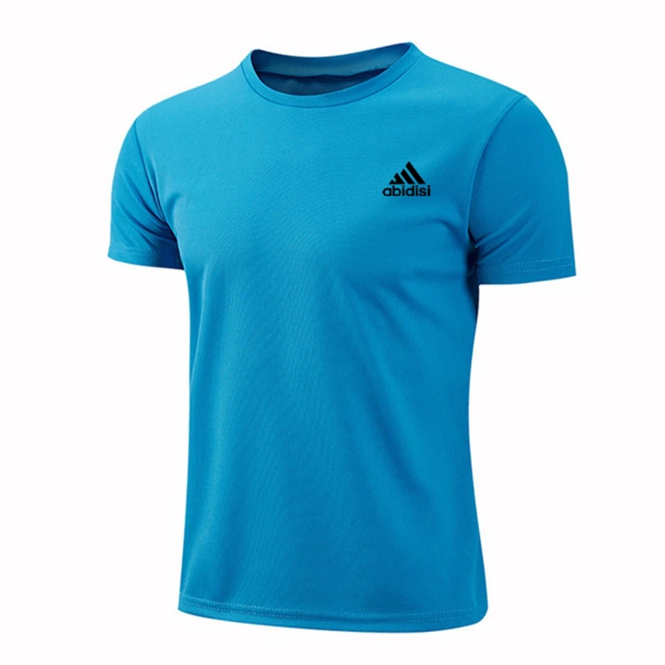 Quick-drying Round Neck Sport T-shirt Gym Fitness Shirt Trainer Running T-shirt Men Breathable Sportswear Костюм abidisi