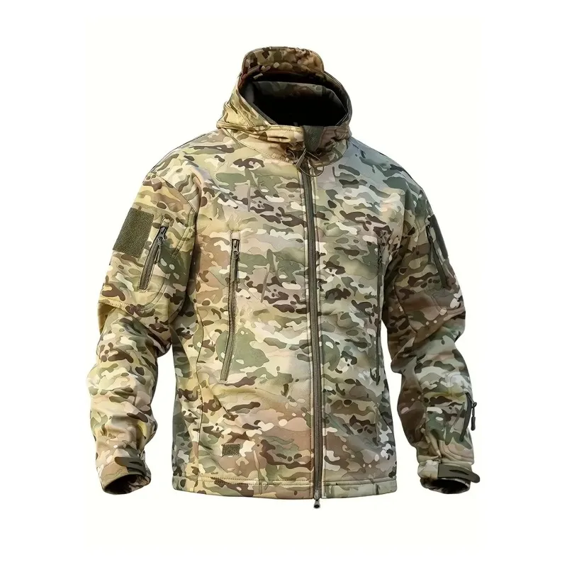 

Men's Tactical Clip Overcame-CP Color Outdoor Cargo Jacket Fleece Warm Autumn and Winter Rock Climbing Trekking Fishing Top