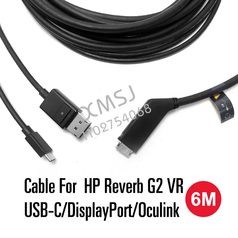 New Replacement VR Cable for HP Reverb G2 VR Headset Cord PC Connector Extension DP  Usb TypeC VR Helmet Accessories Cable 6m