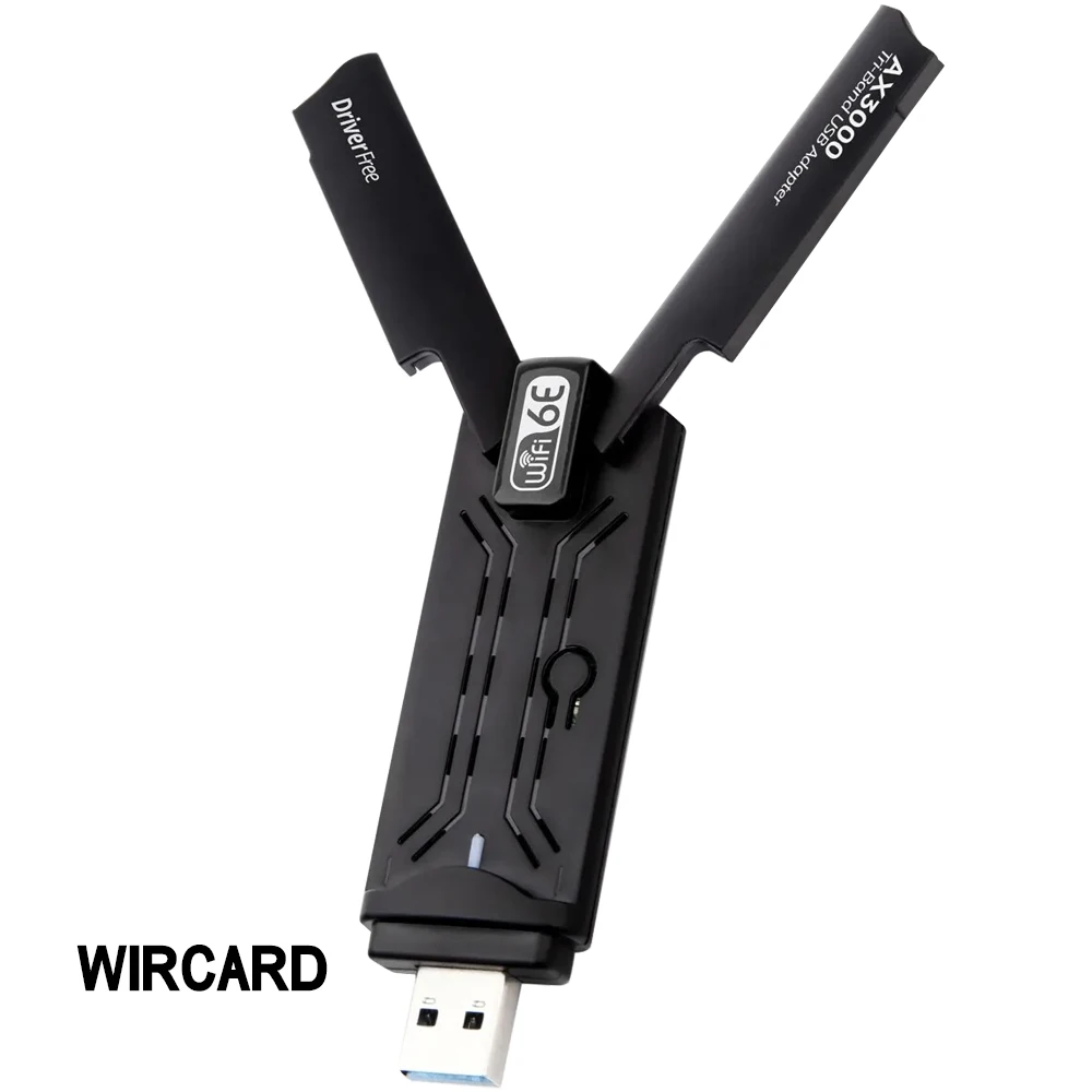 Adaptador WiFi 6E AX3000 USB 3,0, tarjeta de red inalámbrica de 3000Mbps, 3 bandas, 2,4G/5G/6GHz, WiFi6 Dongle Driver gratis Win10/11