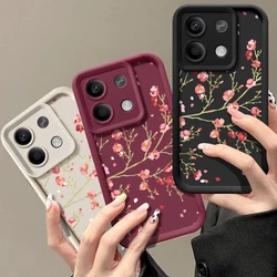 Shockproof Peach Flower Case For Xiaomi Redmi Note 12 11 10 13 Pro 5G 13T 11T Poco X6 X5 F6 M6 Pro Soft Silicone Bumper Cover