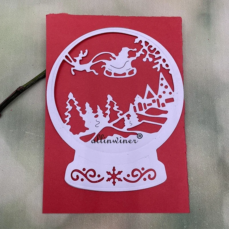 

Рождественские металлические вырубные штампы в форме хрустального шара для скрапбукинга, декоративного тиснения и рукоделия