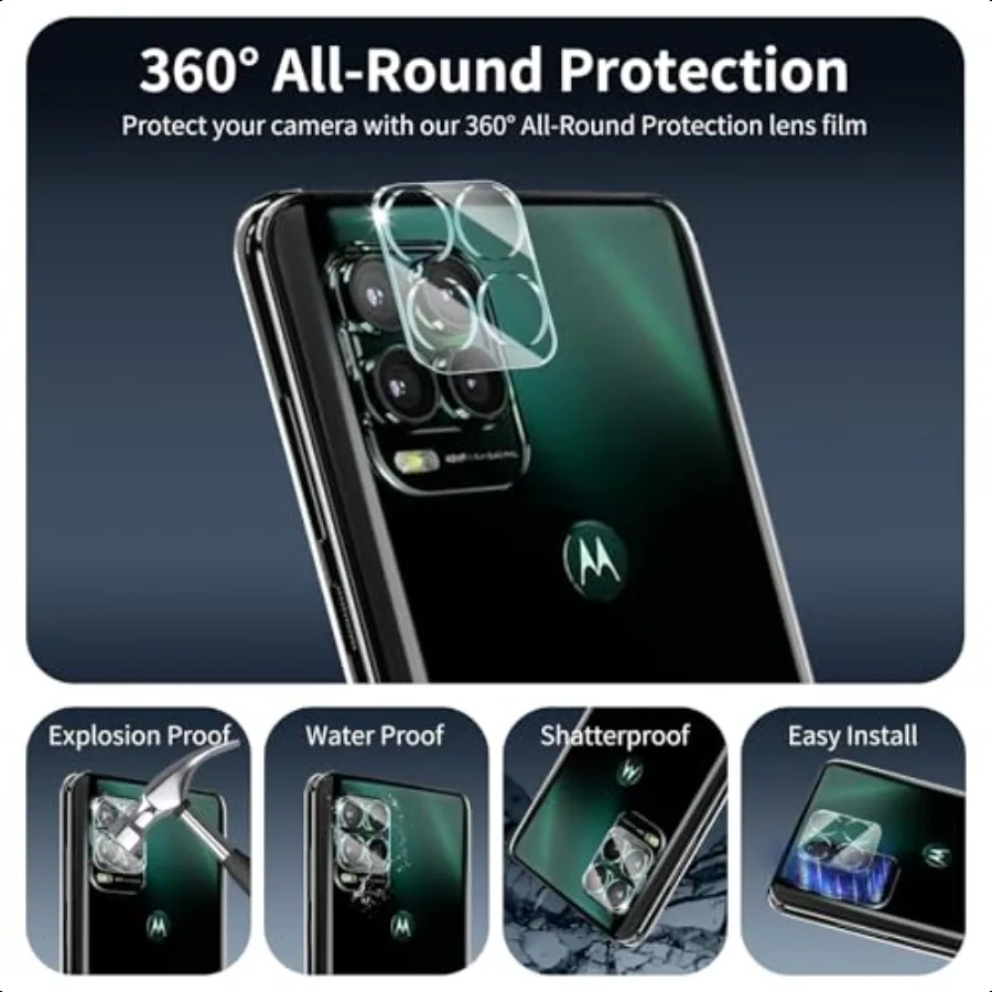 Защитная пленка для экрана и объектива камеры для Motorola Moto G Stylus 5G 2021, двойная небьющаяся пленка из закаленного стекла HD [9H Ha