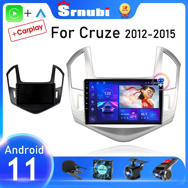 

Srnubi Android 12 Car Radio For Chevrolet Cruze J300 J308 2012 - 2015 Multimedia Player 2 din Carplay stereo GPS DVD Head Unit