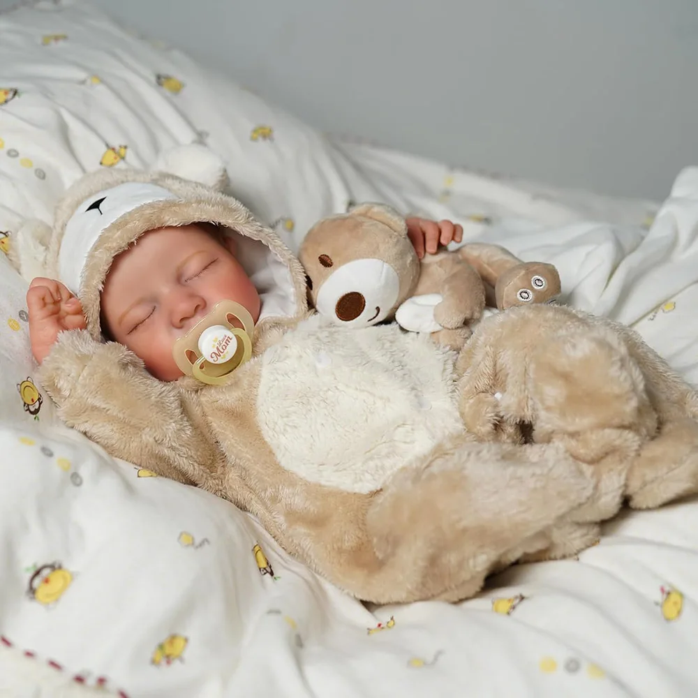 Bambole per bambini rinate da 48 cm Bambole realistiche per tutto il corpo in silicone Alive Sleeping Like Real Giocattoli per bambini dipinti realistici già finiti