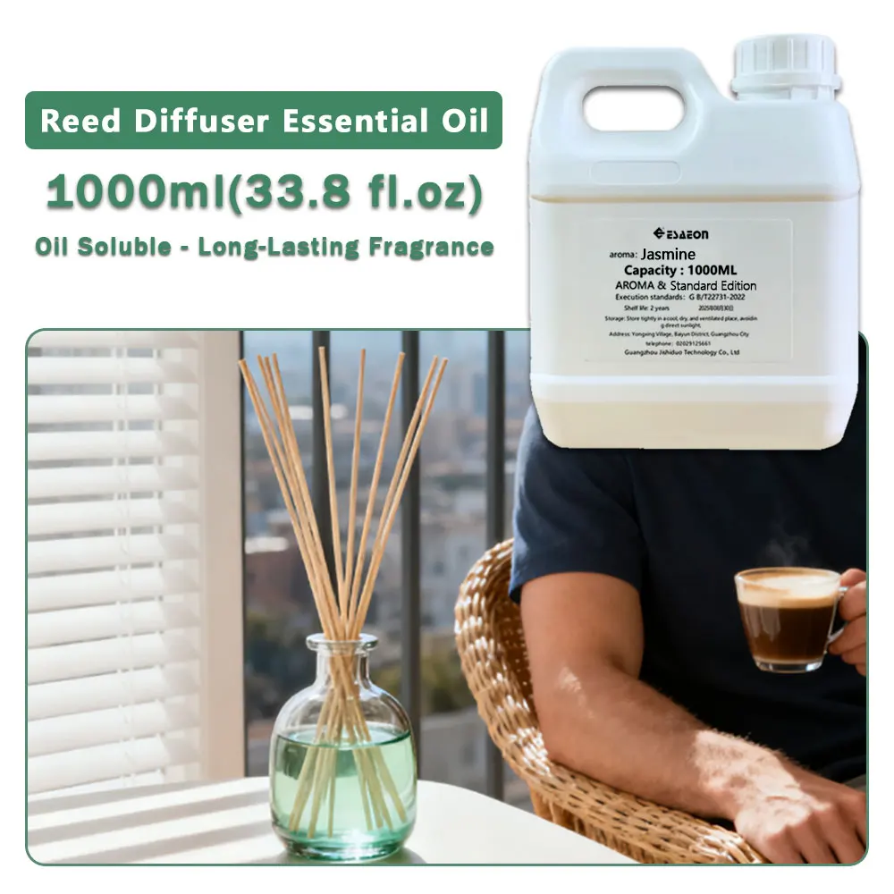 ESAEON Oily Aromatic Essential Oils, For Reed Diffusers & Vine diffuser & Flameless Aromatherapy, Jasmine - 1000ML (33.8 fl.oz)