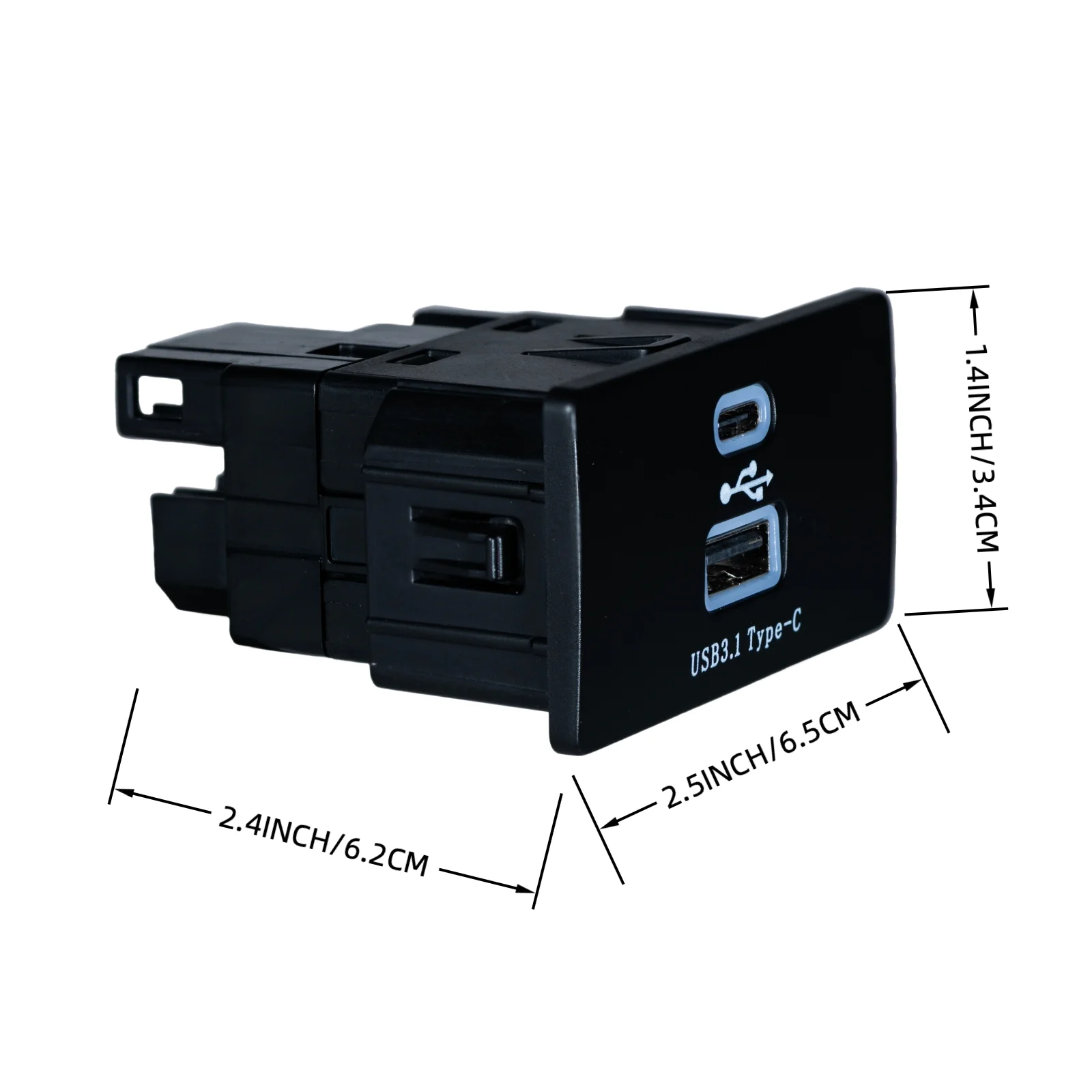 AOTSR  Wireless CarPlay Android Auto USB HUB For Ford Lincoln SYNC3.4 PD Fast Charging Adapter
