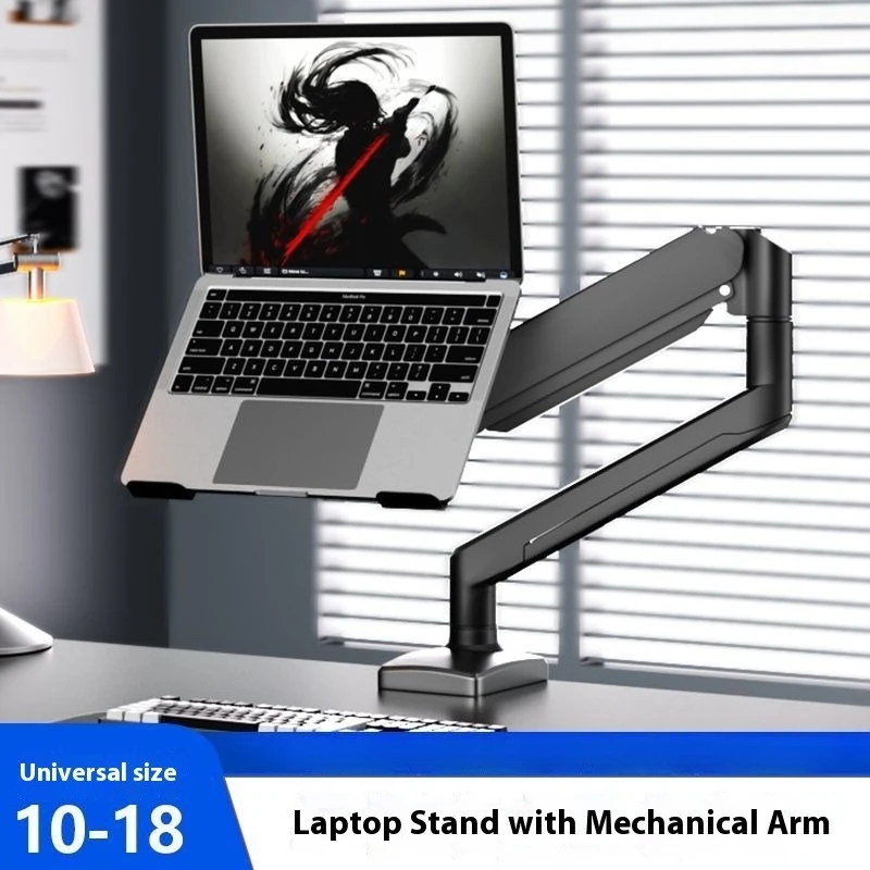 

‌Adjustable Laptop Monitor Arm Stand Dual Screen Floating Mount Ergonomic Height Rising Desk Clamp Holder Home Office Gaming