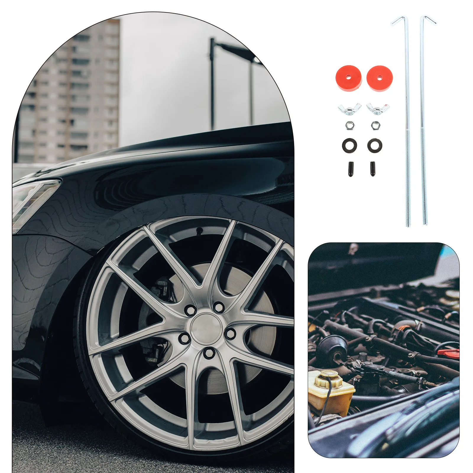 2 قطعة اضغط باستمرار قوس مجموعة الاحتفاظ بالسيارة المعدنية باستمرار البراغي آمنة ربط المشبك لاستخدام السيارات #3