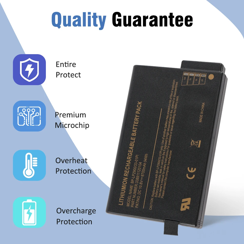 ETESBAY 10,8 V 8700 mAh BP-LP2900/33-01PI batterij voor Getac X500 V100 V1010 V200 M230 338911120104   BP-LC2600/33-01S1