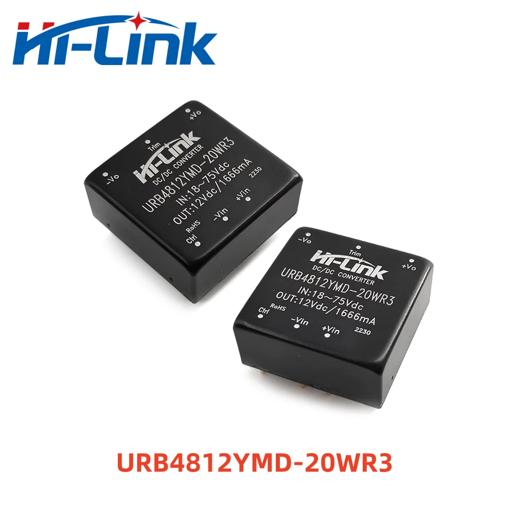 Hi-Link DC-DC 48V to 5V 12V 15V 24V Step Down  Converter Mini Isolated Power Supply Module URB4805YMD-20WR3 URB4812YMD-20WR3