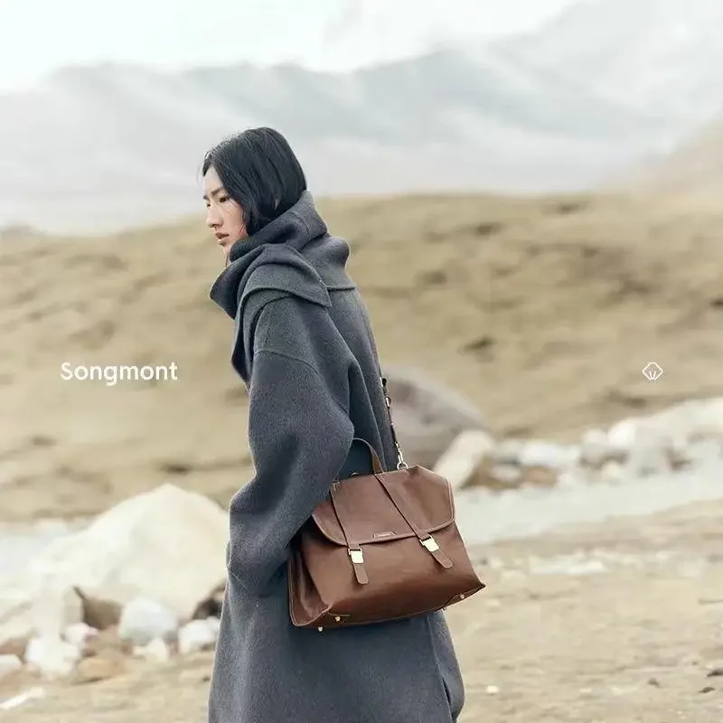 

Songmont Travel Series Briefcase Leather Backpack Business Large Tote Bag Women