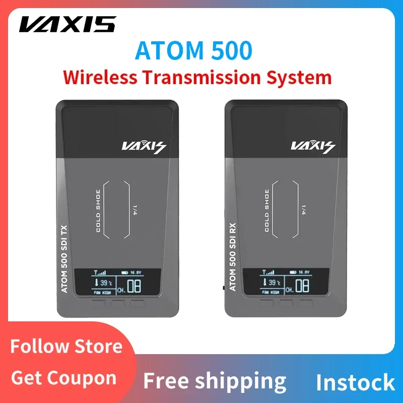 

Vaxis ATOM 500 SDI Wireless Transmission System 1080P HD Image Video Transmitter Receiver Basic Kit For Photography Camera