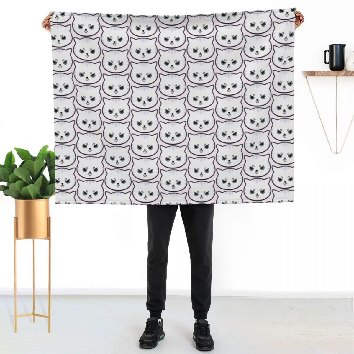Grumpy Monday Kitty Nikury Throw Blanket Sleeping Bag Soft Summer Beddings Polar For Sofa Thin Thins Blankets