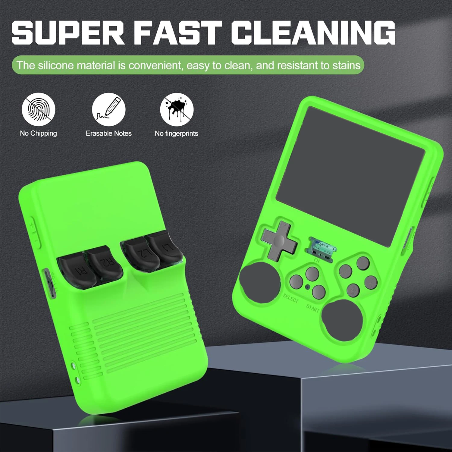 Coque en silicone pour Console de jeu R36S, protection d'écran anti-rayures, housse de protection antichoc avec lanière pour accessoires R36S