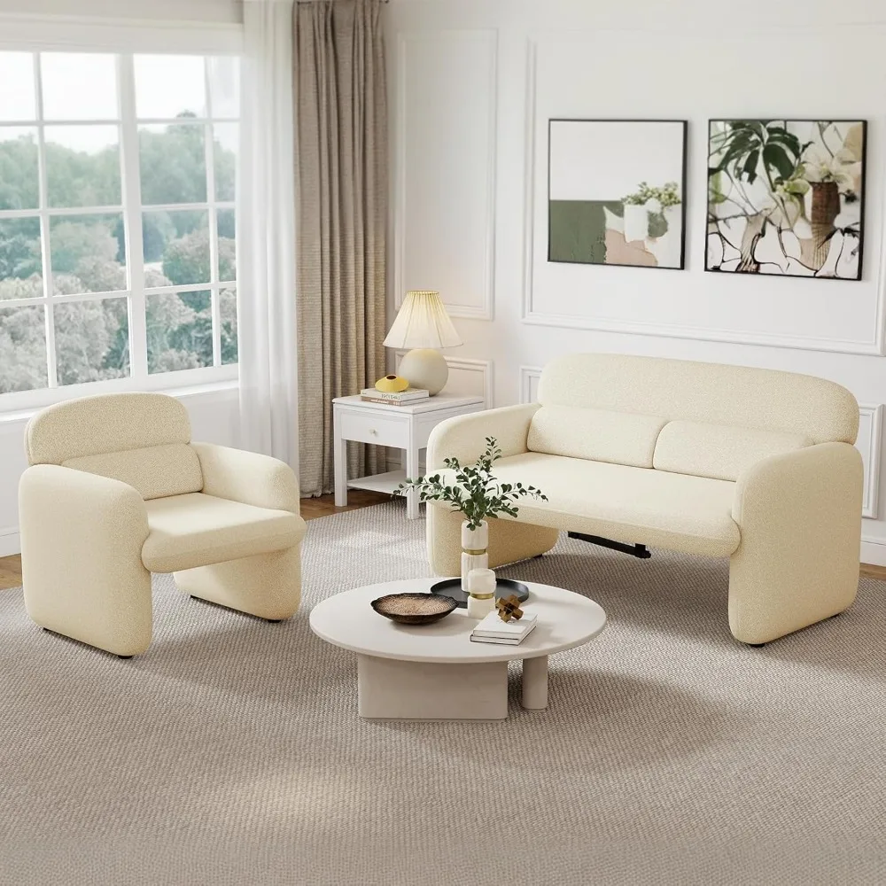 أريكة منجدة مدمجة مقاس 54 بوصة لشخصين لمساحات معيشة مريحة وبسيطة #4