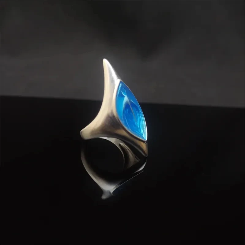 Abyss of The Sea Enamel Deep Sea Blue Devil Fish Ring Unique Design High Sense Unique and Personalized Handmade Ring Accessories