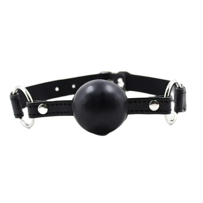 Adult Games 4cm Erotic Toys Silicone Ball Gag Oral Fixation Bondage Mouth Gag Mouth Stuffed PU Leather Tape Sex Toys for Couples