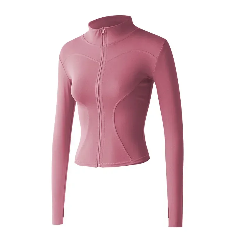 Quick Drying Gym Top Elasticity Tight Fitting Fitness Clothes Yoga Tops Women Yoga Thin Coat Workout Sport Wear Ropa Deportiva