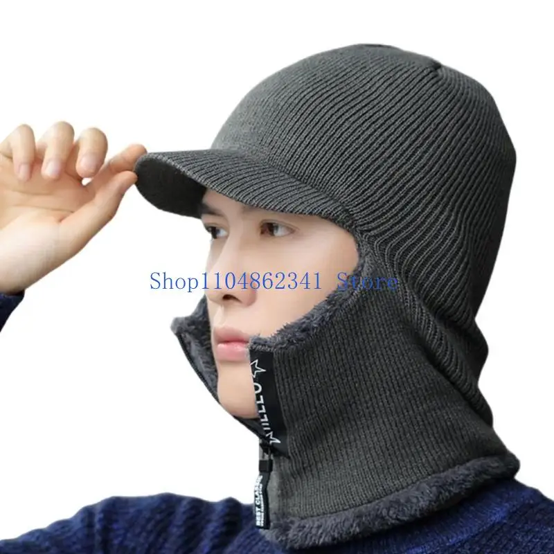 5asd ถักหมวกสวมหัวหน้ากากเล่นสกีขี่จักรยานหมวกที่มีคออุ่นอุ่น B eadwear