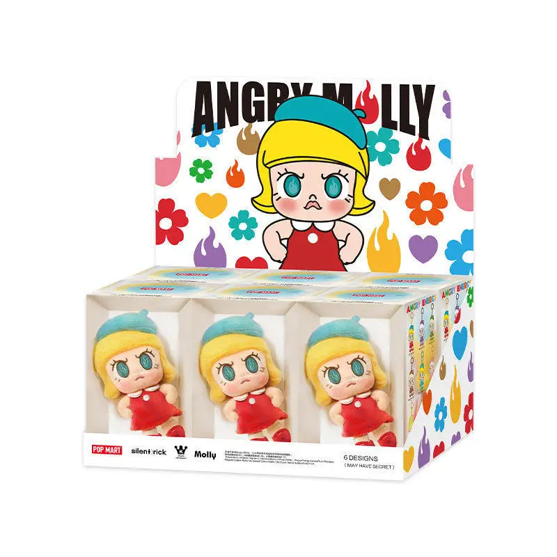 

Genuine POP MART Angry Molly Heart Aflame Series Doll Blind Box Toys Doll Cute Anime Figure Desktop Kawaii Birthday Collection