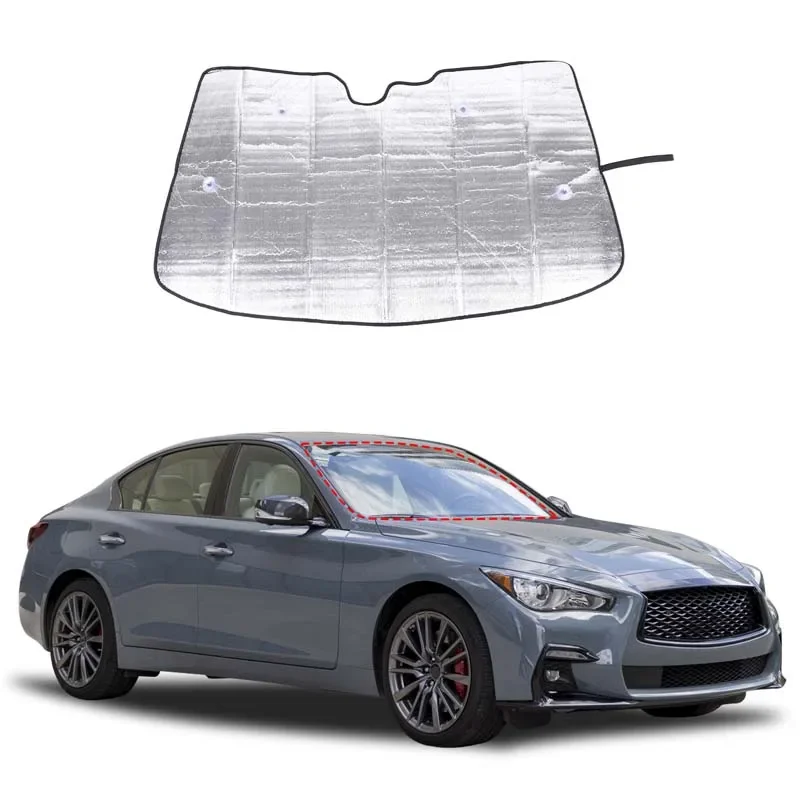 

For Infiniti Q50 2013-2022 Car Front Windshield Sunshade Cover Anti-UV aluminum foil Interior Accessories 1 Pcs