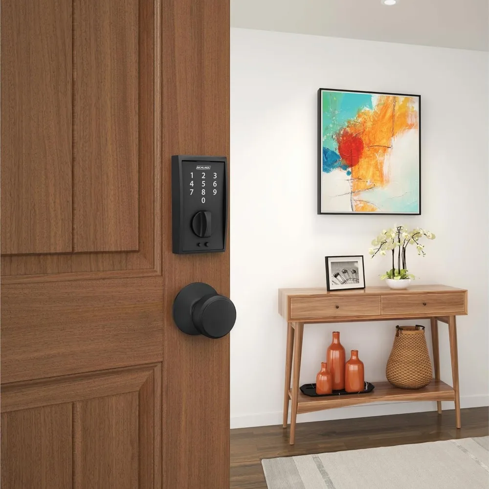 BE375 CEN 622 قفل ديدبولت إلكتروني بشاشة لمس بدون مفتاح، أسود غير لامع