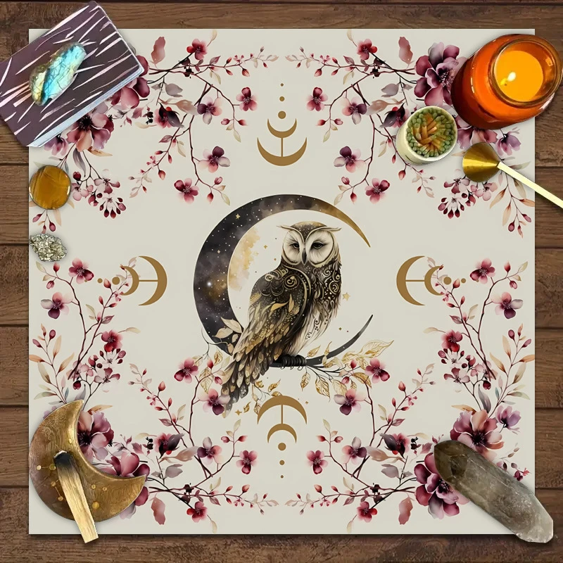 VIKAMA Witch Runes Wheel of Year Tarot Altar Cloth Divination Mat Spiritual Witchcraft Astrology Wiccan Occult Decor