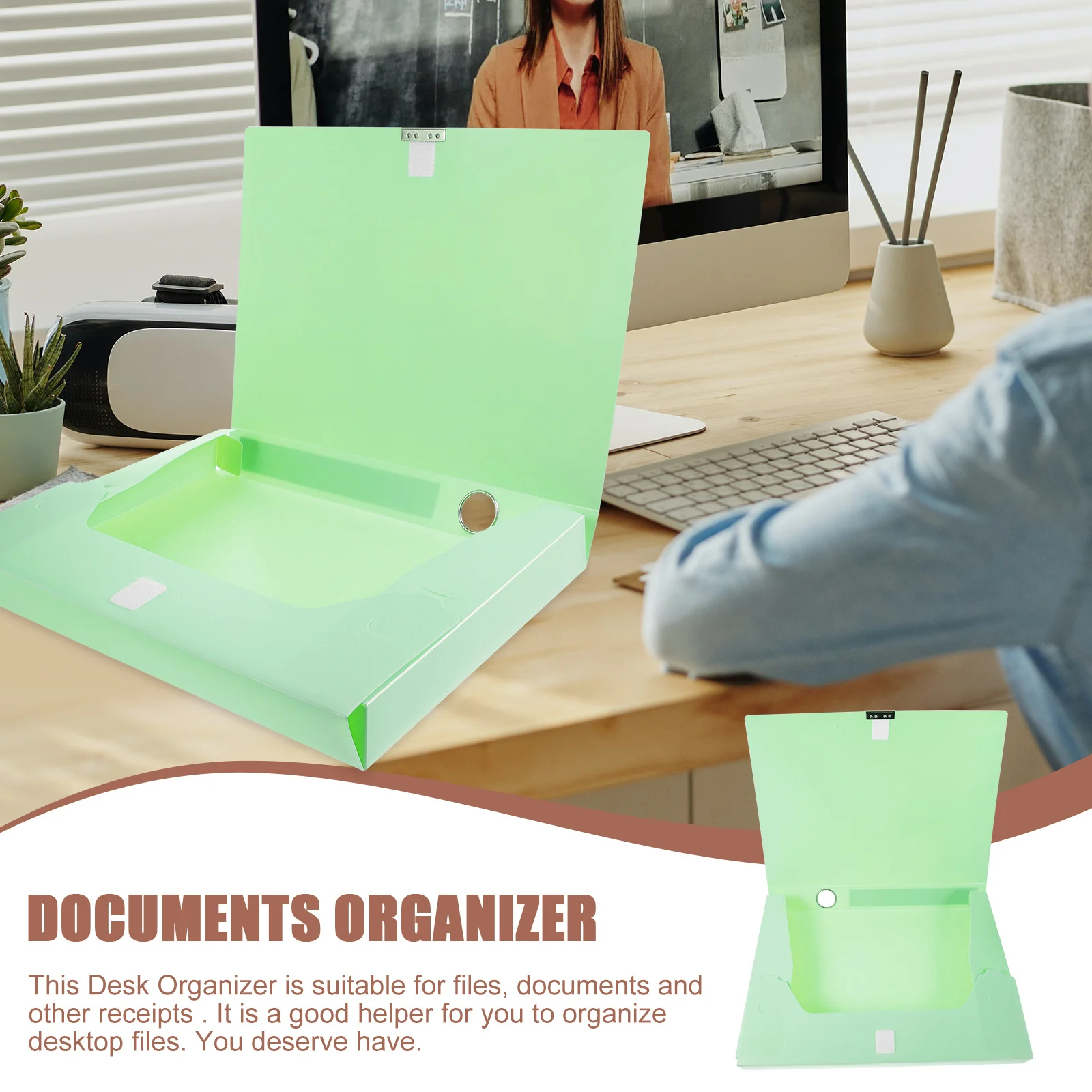 File Storage Box Document Organizer Paper Holder Plastic Desktop File Case For Office Home Study Wear-Resistant Efficient