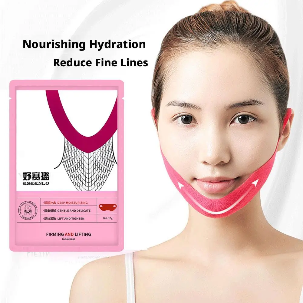 1/3/5pcs V-Shaped Face Mask Chin Lifting Patch Ear Hook Face Mask, Double V Ear Hook V-Line Face Mask, V-Line Lifting Face Mask