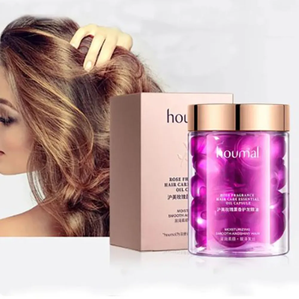 Repair Hair Rose Capsules Hair Essential Oil Nourish Essential Oil Capsules Repairing Soften Smooth Damaged Hair Flexibility