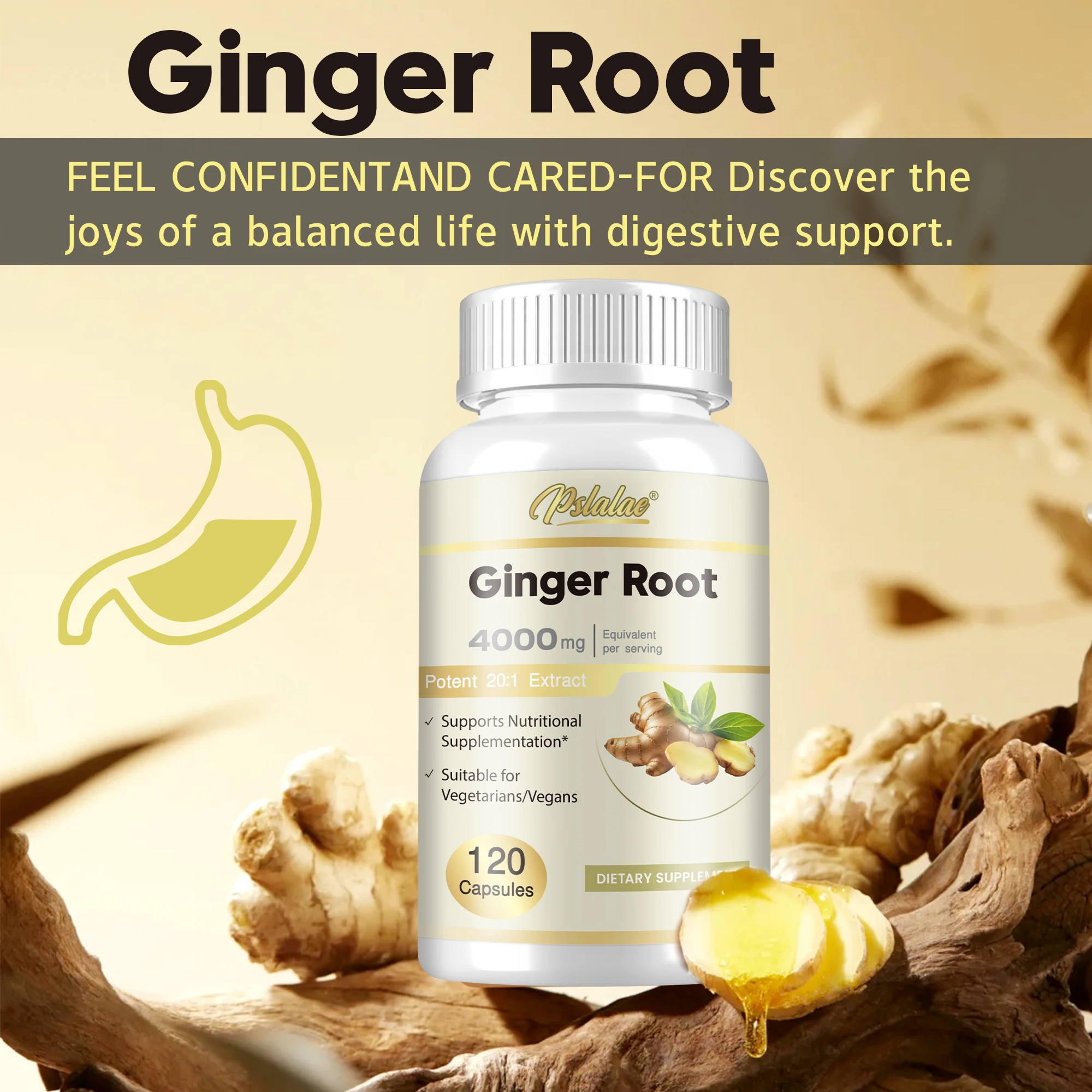 Ginger Root - Supports Intestinal, Digestive and Detoxification Health, Relieves Joint Pain