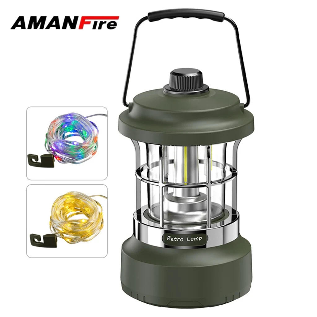 Amanfire KXK-909 Camping Light RGB Colorful 15M Light String Outdoor Hanging Super Bright Tent Lamp