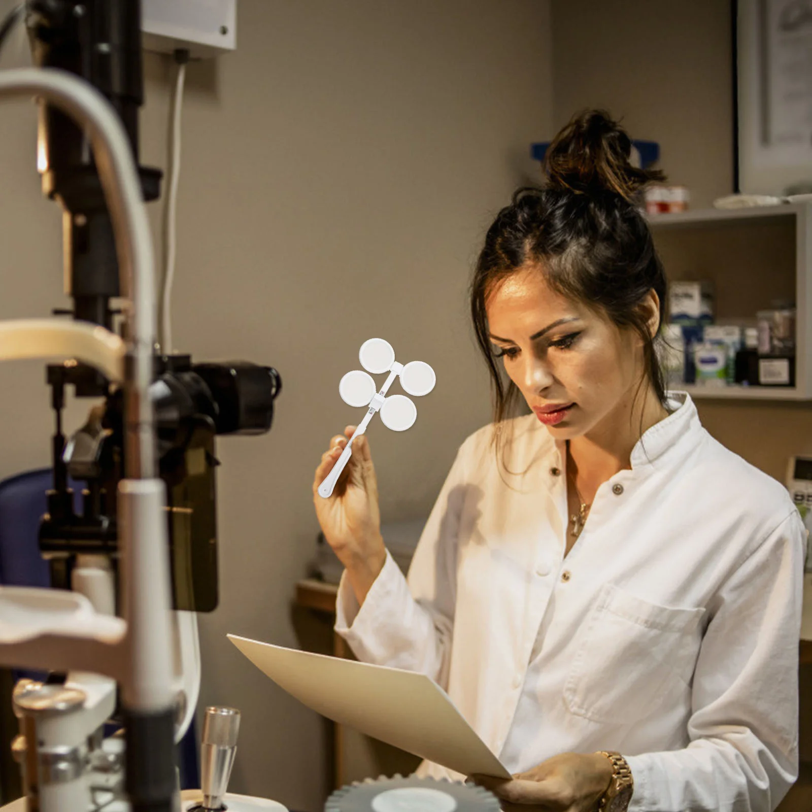 

1Set Optical Flipper Plastic Optical Flips 2.0 Diopters Gear Type Ophthalmic Lens for Amblyopia Eye Care Training Durable