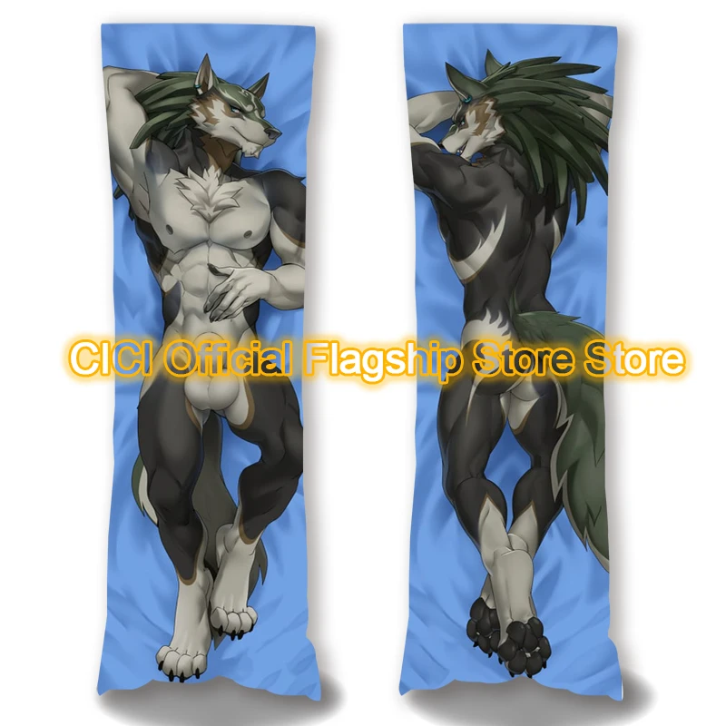 Dakimakura Anime Link (forme de loup) impression recto-verso housse de coussin grandeur nature