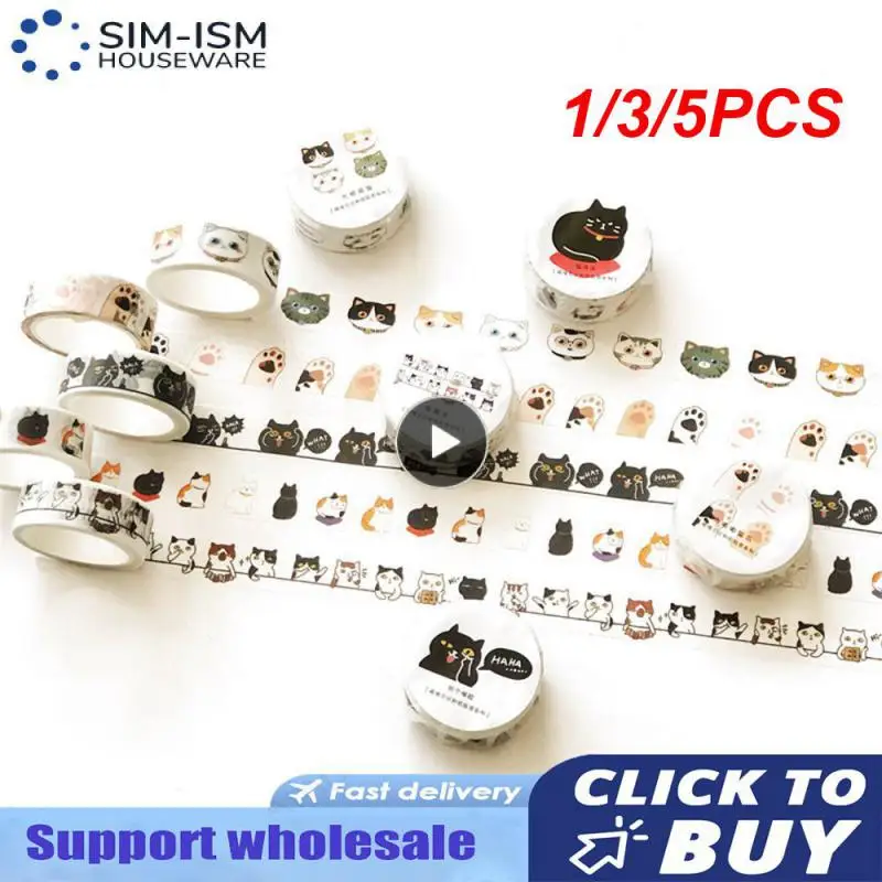 1/3/5PCS Decorative Personalized Pattern Cute Design Creative Creativity Cut And Paste Adhesive Washi