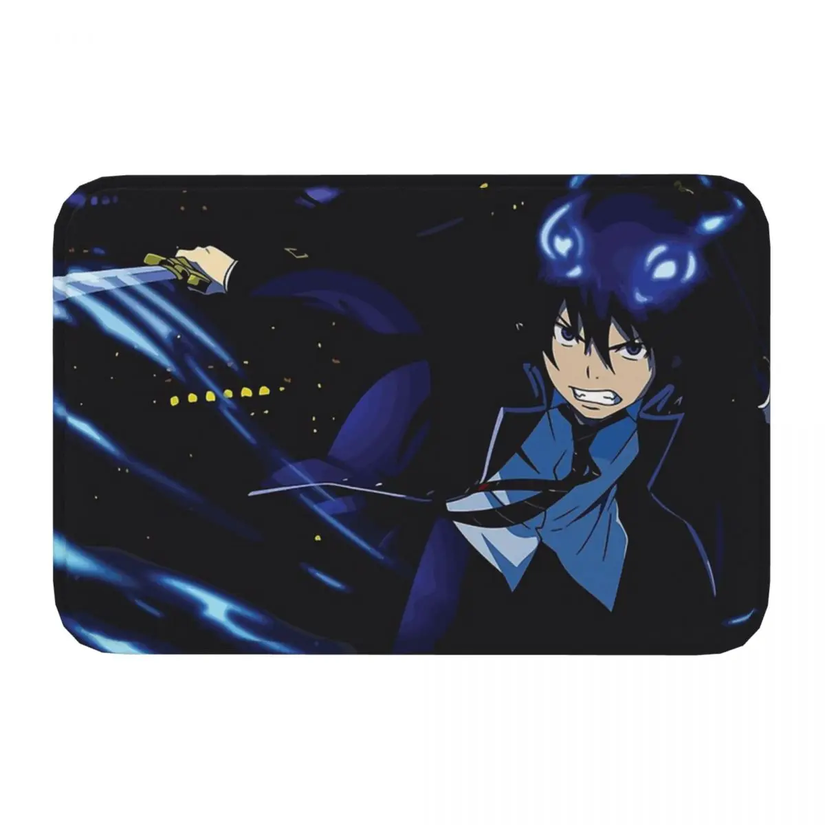 Blue Exorcist Demon Anime Bathroom Mat Cool Doormat Flannel Carpet Balcony Rug Home Decor