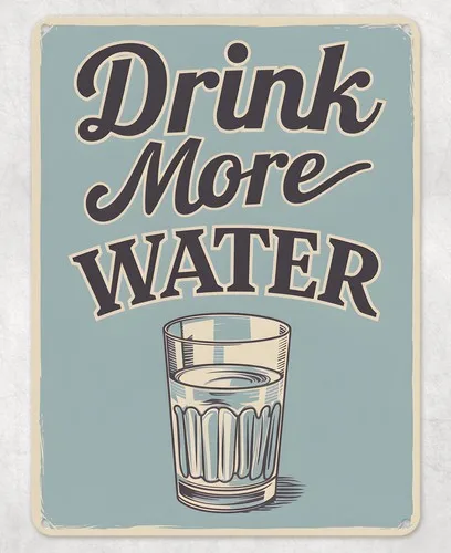 Drink More Water Hydration Metal Poster Wall Tin Sign Man Cave Shed Home Plaque --Tin Sign