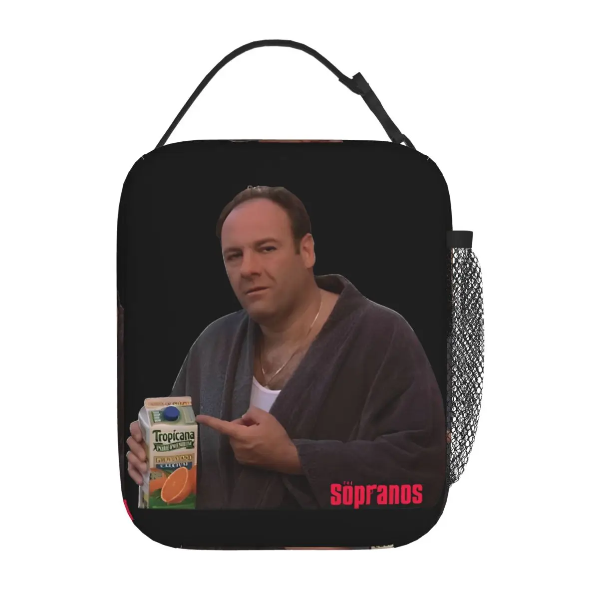 Funny Tony Soprano Holding Orange Juice Merch Insulated Lunch Bag For Outdoor Food Container Reusable Thermal Cooler Lunch Boxes