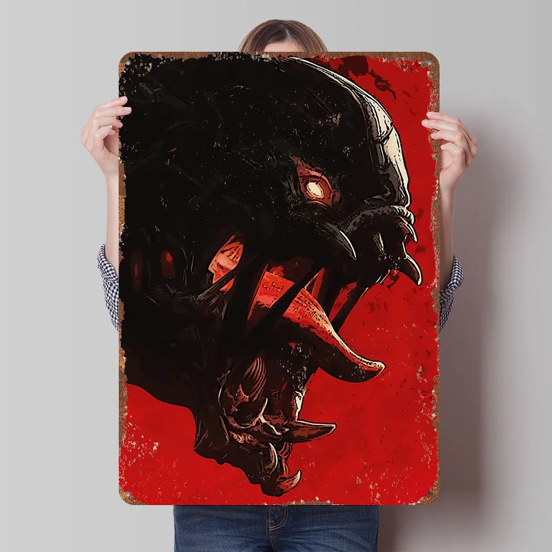 Affiche en métal personnalisée Evolve Game, art mural rétro vintage, pour la décoration de la chambre des fans, du bureau, du garage, des salles de jeux