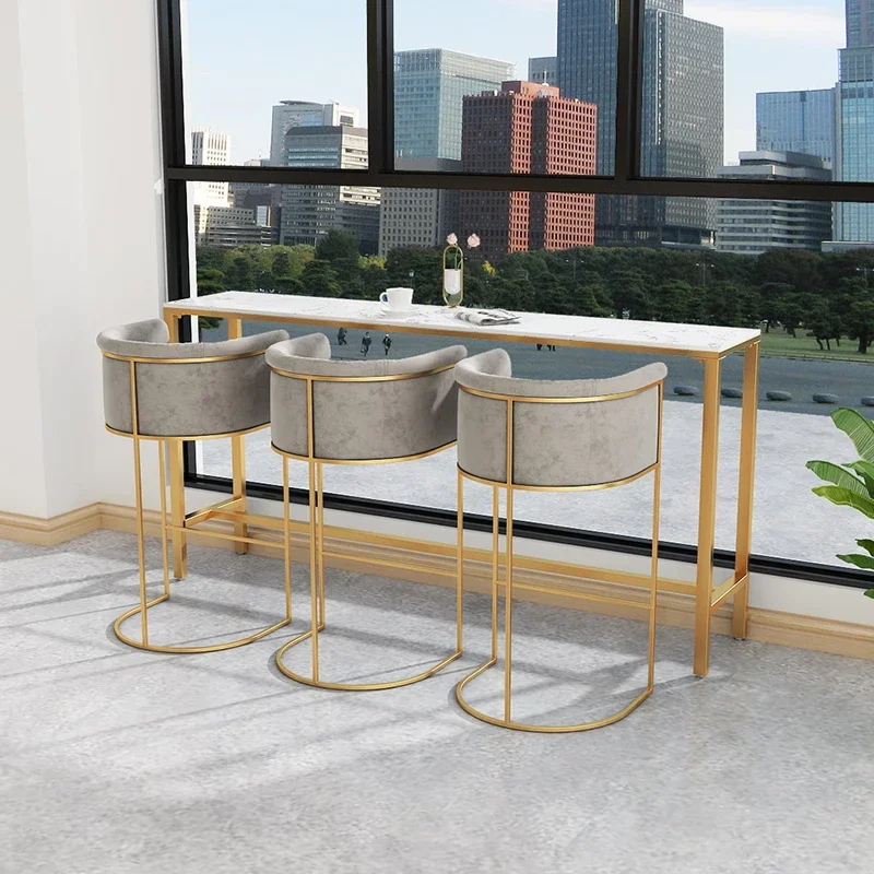 

High Kitchen Bar Chairs Velvet Gold Stool Modern Luxury Relaxing Bar Chairs Metal Armchair Sedie Nordic Furniture