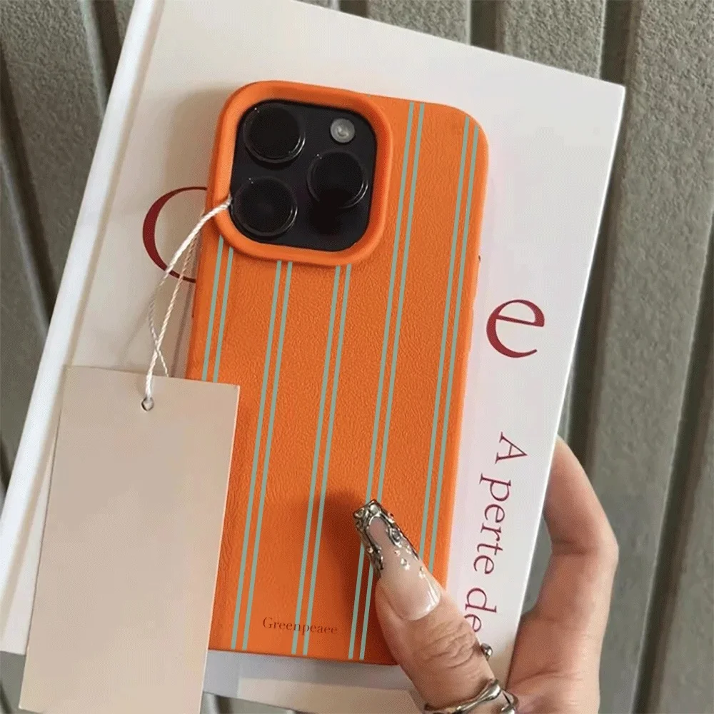 Koreanischer Stil Rosa-Weiß Gestreifter Handyhülle für iPhone 17 16 15 14 13 12 11 Pro Max Plus 17 X XR Silikon Matt Weiche Hülle – Detail 7